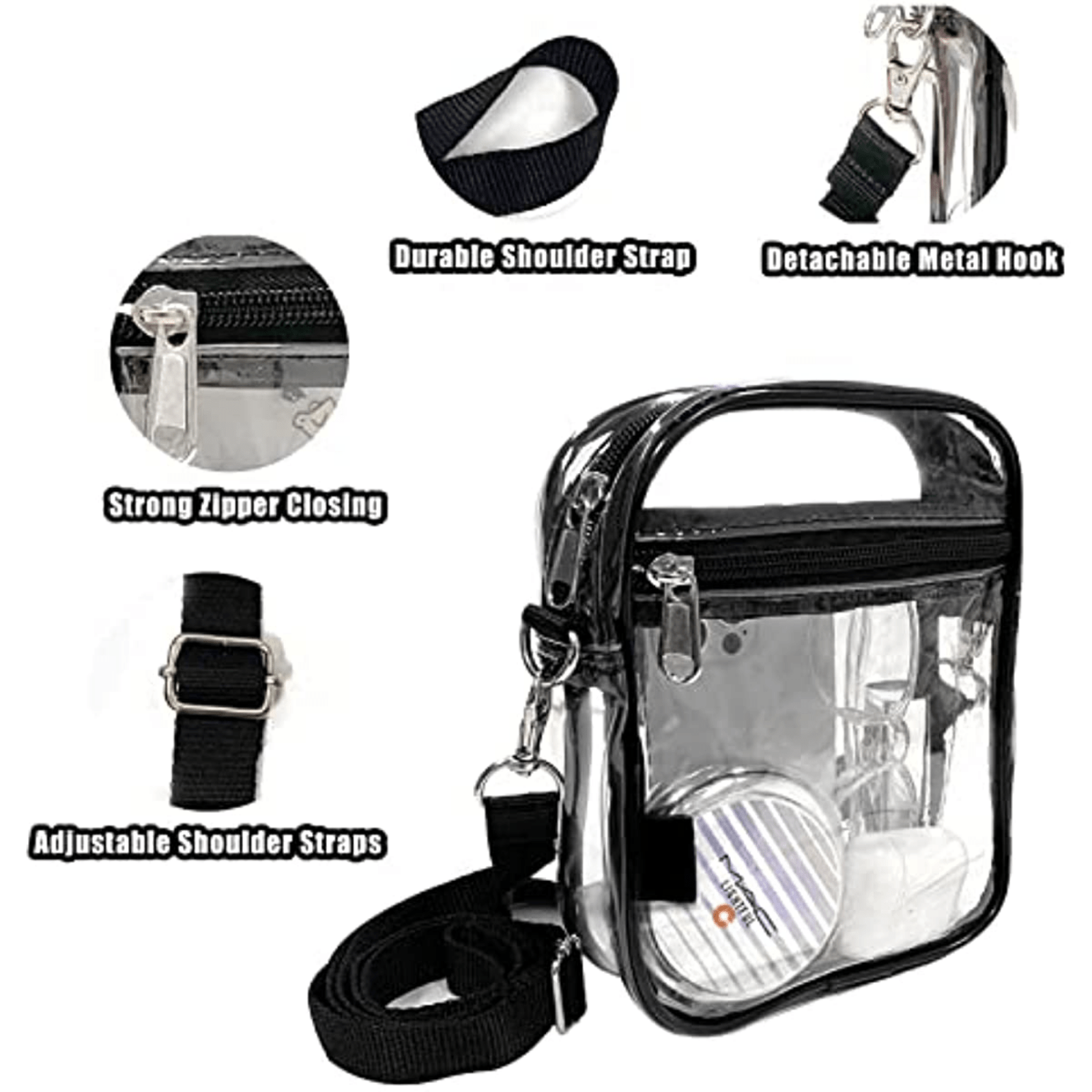 Clear Crossbody Purse Bag Stadium Approved Front Pocket Sports Concerts