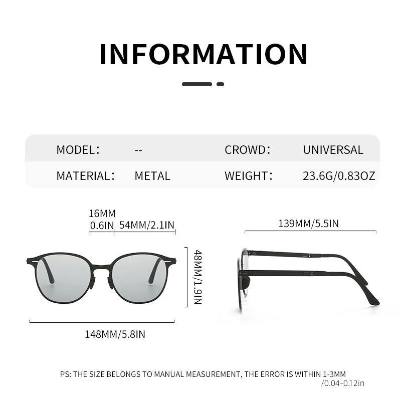 BY005 Men's Foldable Driving Sunglasses Metal Frame UV400 Polarized Eyewear