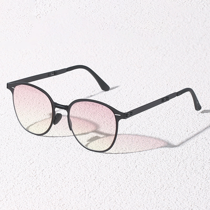 BY005 Men's Foldable Driving Sunglasses Metal Frame UV400 Polarized Eyewear
