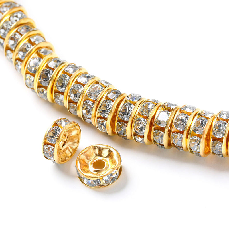 50pcs 6mm 8mm Crystal Spacer Beads for Jewelry Making