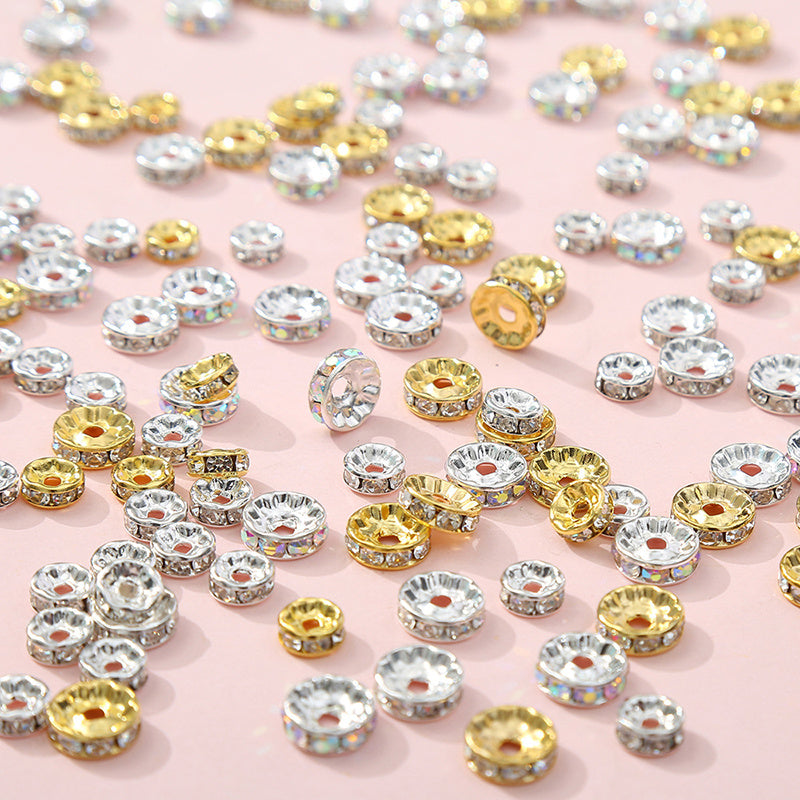 50pcs 6mm 8mm Crystal Spacer Beads for Jewelry Making