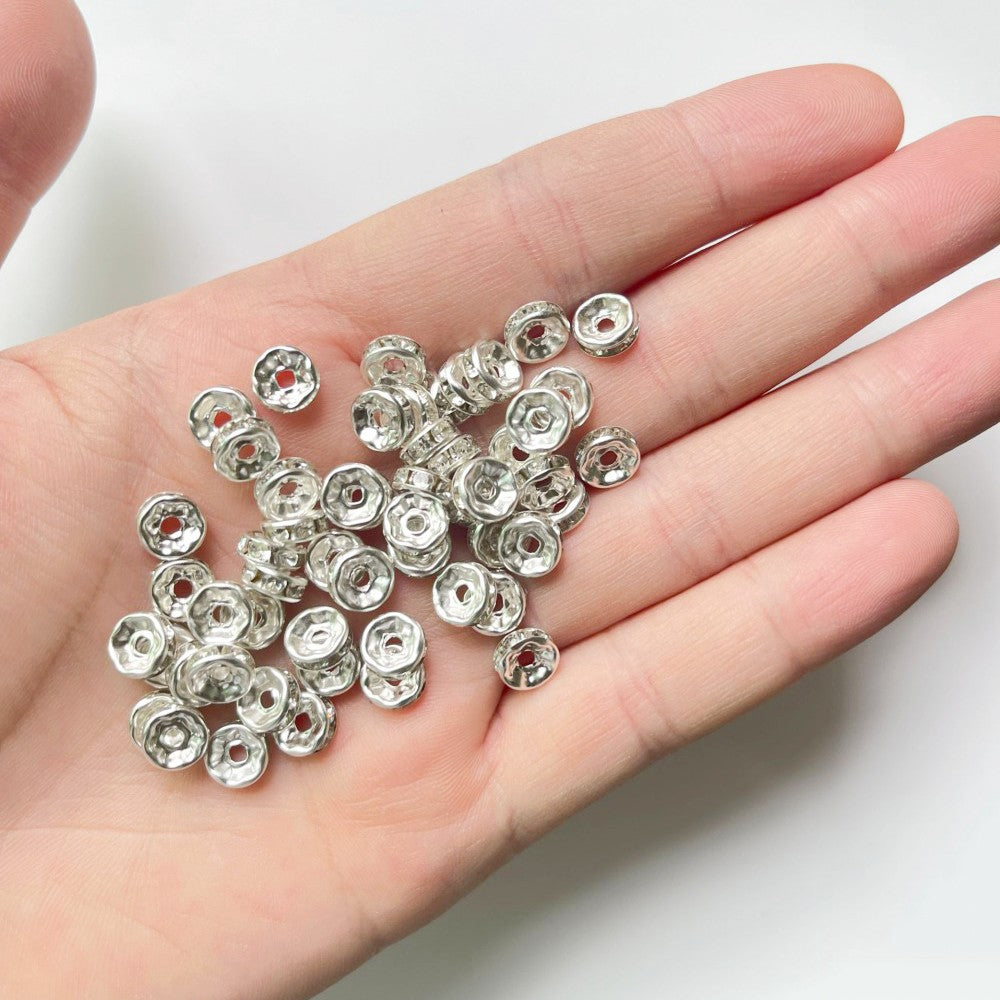 50pcs 6mm 8mm Crystal Spacer Beads for Jewelry Making