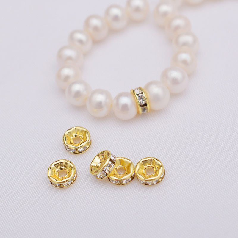 50pcs 6mm 8mm Crystal Spacer Beads for Jewelry Making