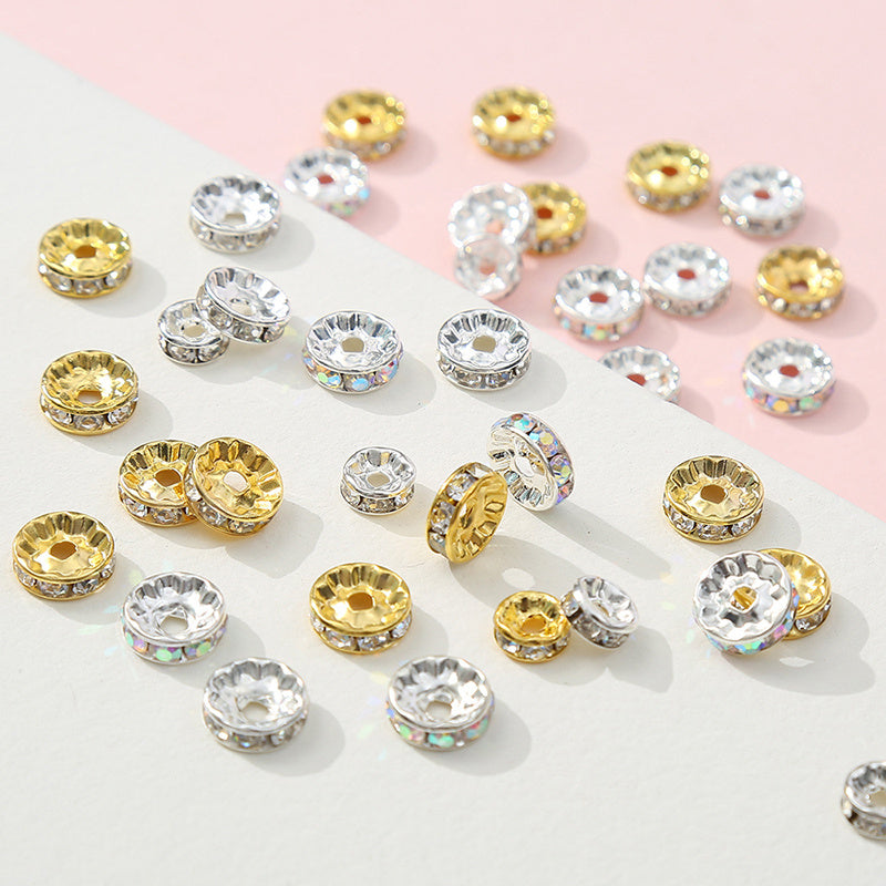 50pcs 6mm 8mm Crystal Spacer Beads for Jewelry Making