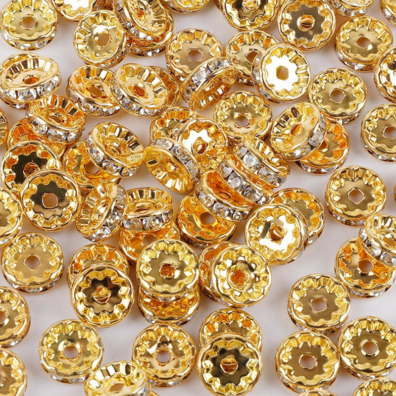 50pcs 6mm 8mm Crystal Spacer Beads for Jewelry Making