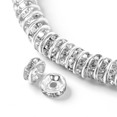 50pcs 6mm 8mm Crystal Spacer Beads for Jewelry Making