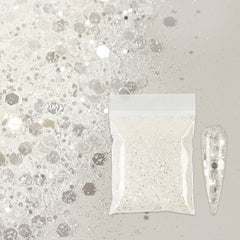 10g Holographic Nail Glitter Powder Mixed Size Hexagon Flakes Sequins