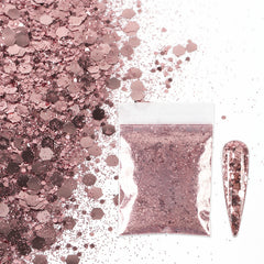 10g Holographic Nail Glitter Powder Mixed Size Hexagon Flakes Sequins