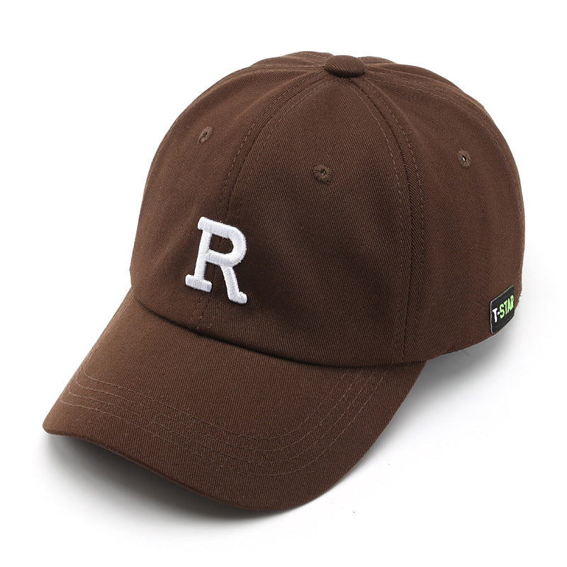 R Embroidery Baseball Cap Solid Casual Dad Hat Unisex Sun Hats