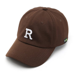 R Embroidery Baseball Cap Solid Casual Dad Hat Unisex Sun Hats