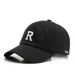 R Embroidery Baseball Cap Solid Casual Dad Hat Unisex Sun Hats
