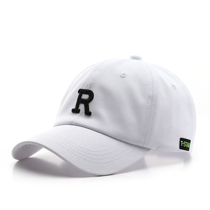 R Embroidery Baseball Cap Solid Casual Dad Hat Unisex Sun Hats