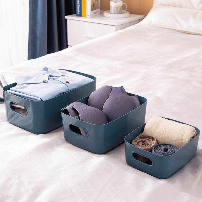 4pcs Plastic Storage Bins for Home Living Room Bathroom