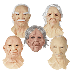 Funky Elderly Latex Mask Headcover for Carnival Party Halloween Cosplay