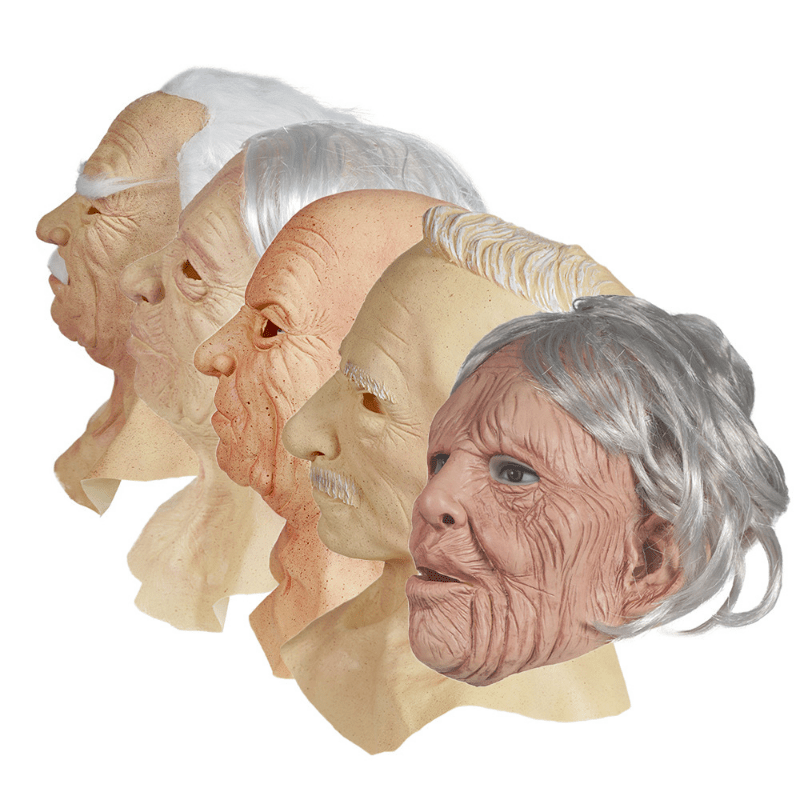 Funky Elderly Latex Mask Headcover for Carnival Party Halloween Cosplay