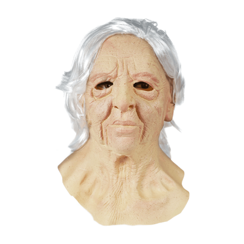 Funky Elderly Latex Mask Headcover for Carnival Party Halloween Cosplay