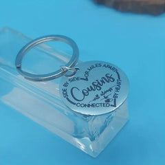 Cousins Gift Keychain We Are Cousins Connected By the Heart Keyring