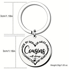 Cousins Gift Keychain We Are Cousins Connected By the Heart Keyring