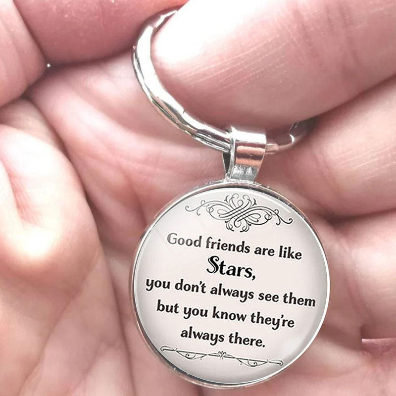 Good Friends Like Stars Keychain Stainless Steel GEM 0424