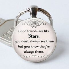 Good Friends Like Stars Keychain Stainless Steel GEM 0424