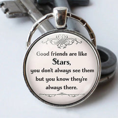 Good Friends Like Stars Keychain Stainless Steel GEM 0424