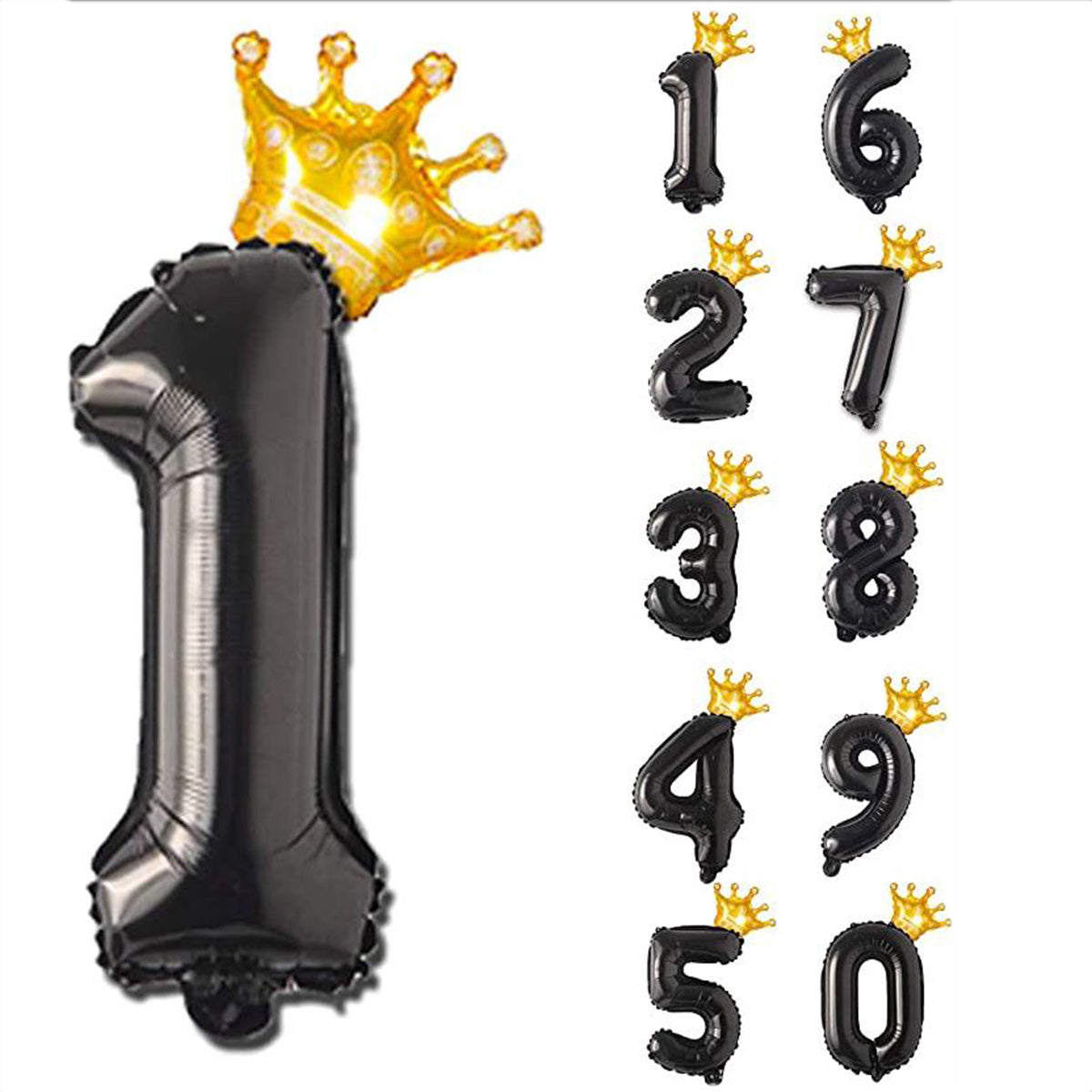 81 28Cm Crown Number Balloon Set 0-9 Birthday Party Decoration Balloon