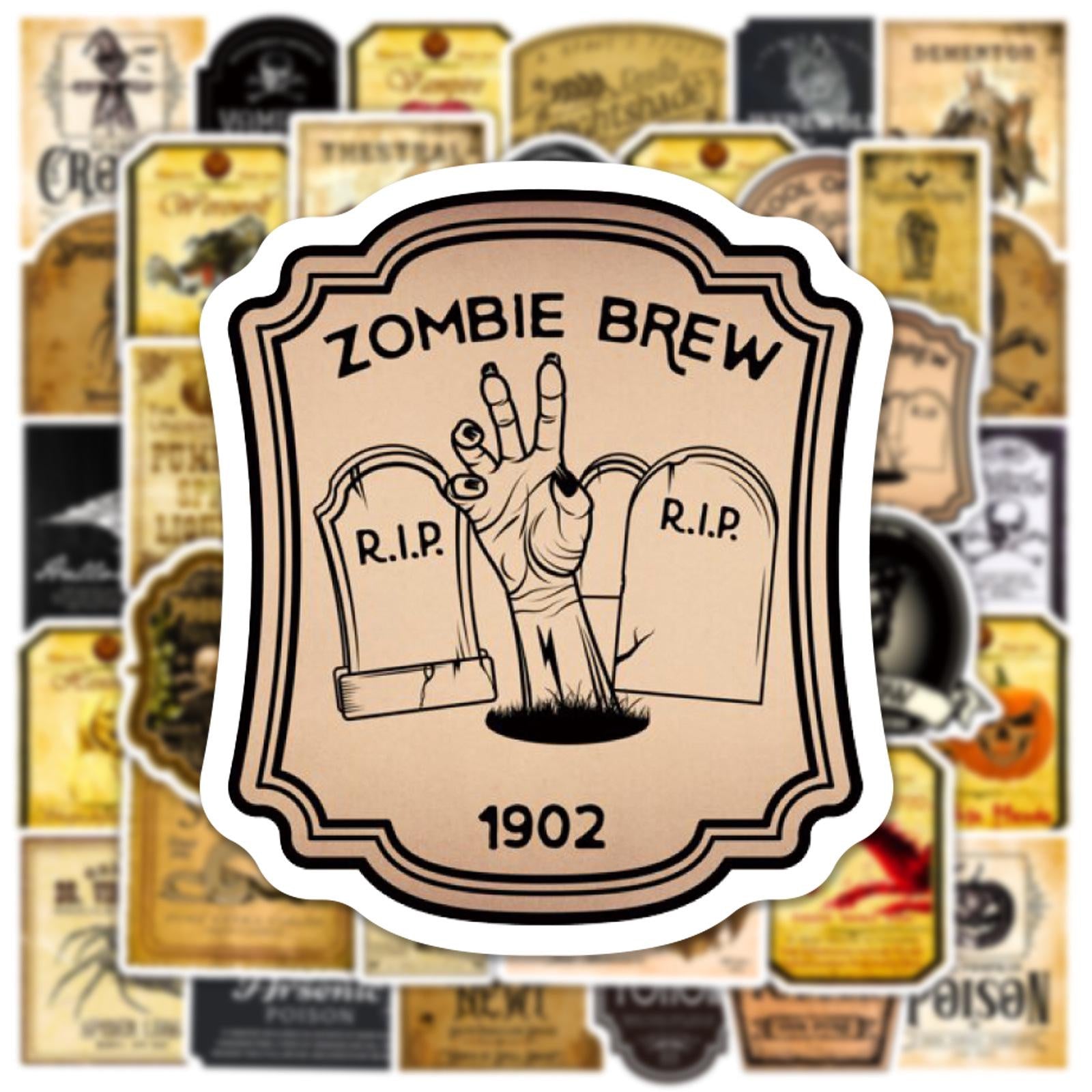 Horror Retro Apothecary Sticker Waterproof Car Decal