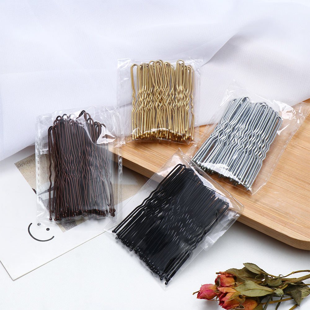 50 Pcs U Shaped Hairpins Metal Barrettes Bridal Hairstyle Tools