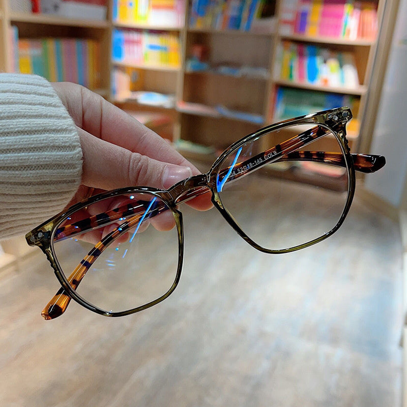 Square Clear Lens Glasses For Women Men Students Jelly Tortoiseshell Frame
