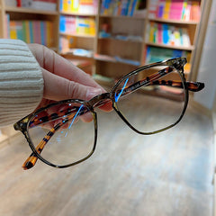 Square Clear Lens Glasses For Women Men Students Jelly Tortoiseshell Frame