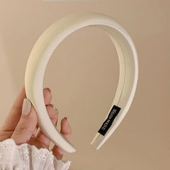 Solid Satin Wide Brim Headband for Women