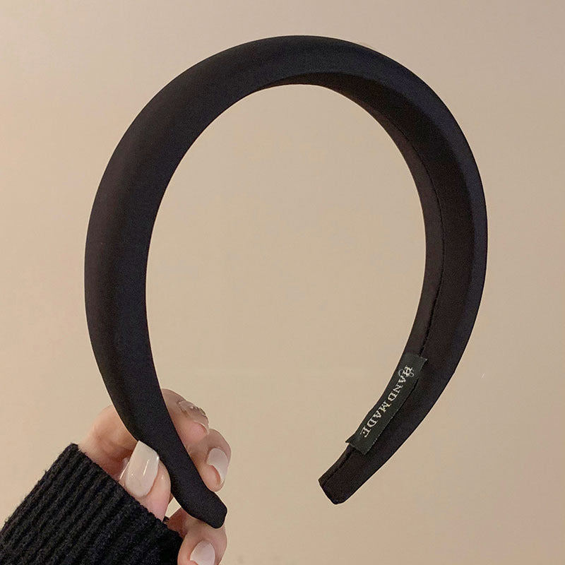 Solid Satin Wide Brim Headband for Women