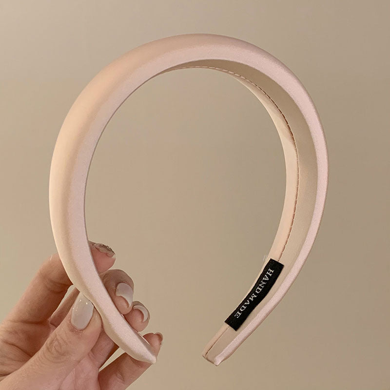 Solid Satin Wide Brim Headband for Women