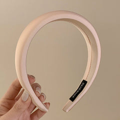 Solid Satin Wide Brim Headband for Women
