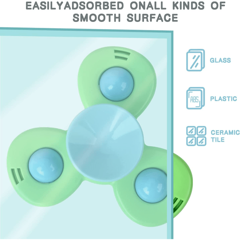 3Pcs Baby Bath Toys Sucker Spinner Suction Cup Rattles Fidget Educational Toys