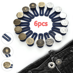 6pcs Pants Waist Extender Metal Button Waist Stretch Size Adjust