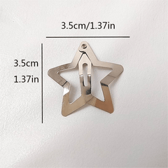 10Pcs Star Hair Clip Silvery Metal Snap Clip Headdress Accessories