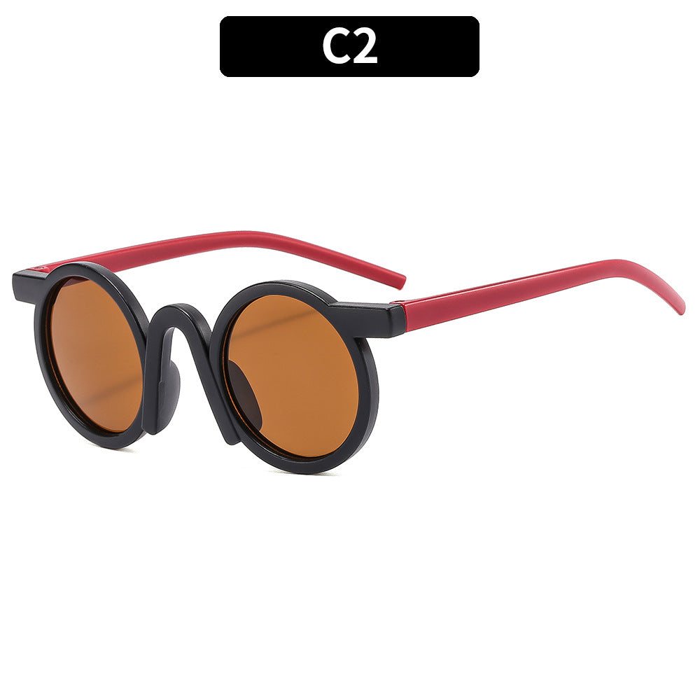 Round Frame Sun Protection Sunglasses for Kids