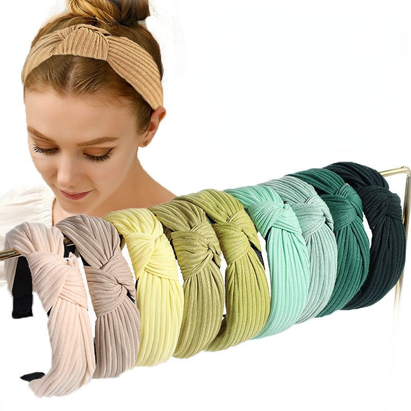 Knotted Wide Brim Hair Hoop Cross Hair Accessories