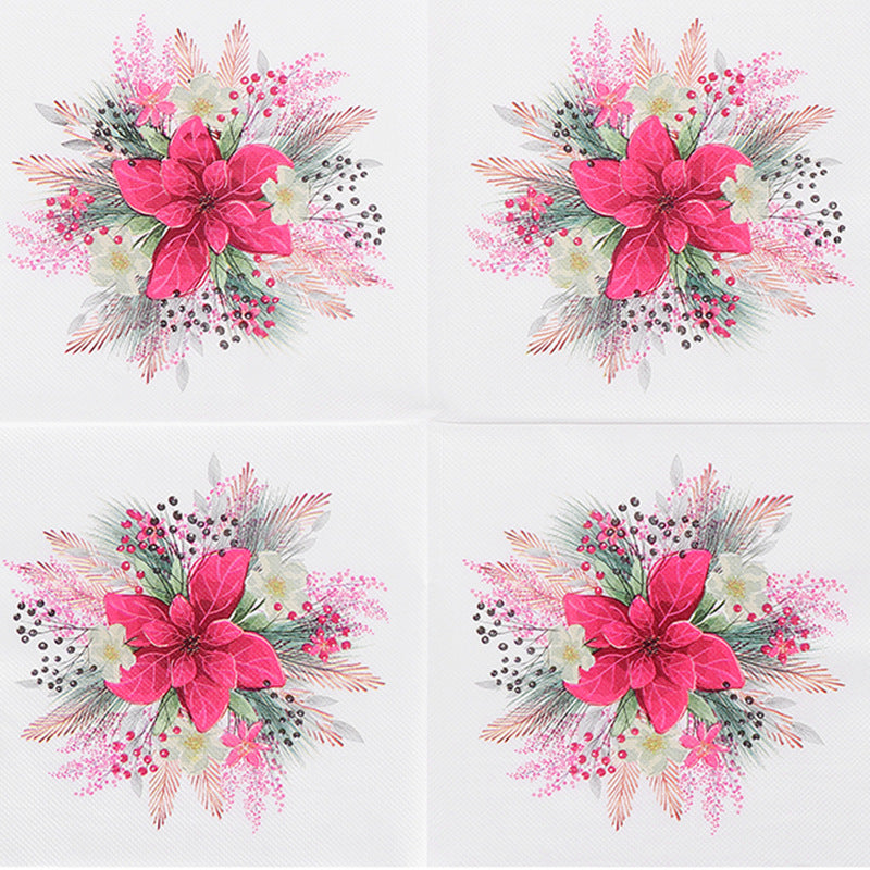 20pcs Colorful Flower Disposable Napkin Facial Tissue Handkerchief