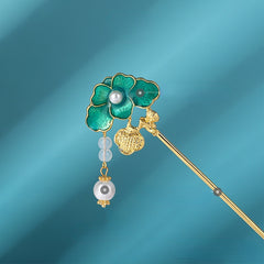 Alloy Flower Hairpin Faux Pearl Tassel Ancient Style Headwear