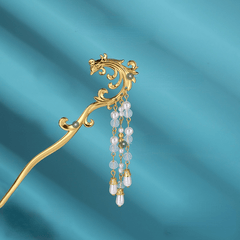 Alloy Flower Hairpin Faux Pearl Tassel Ancient Style Headwear