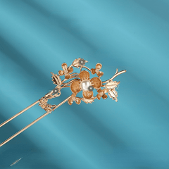 Alloy Flower Hairpin Faux Pearl Tassel Ancient Style Headwear