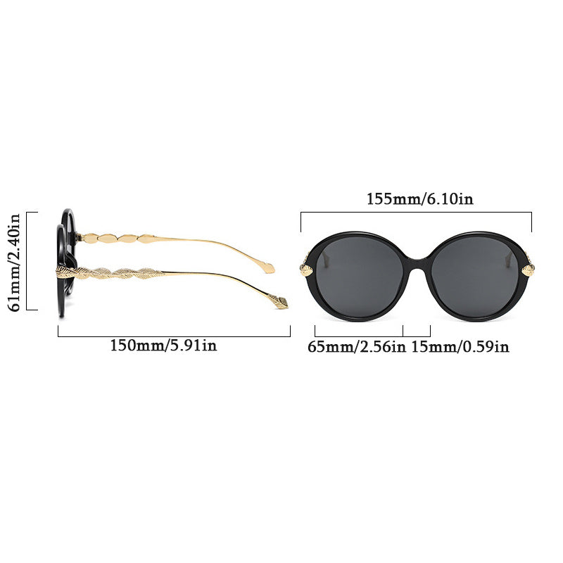 Large Round Sunglasses Gradient Metal Glasses UV400