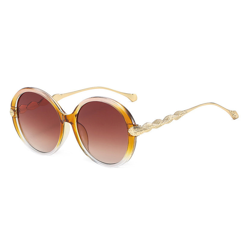Large Round Sunglasses Gradient Metal Glasses UV400