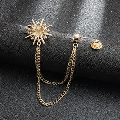 Men's Eight-Pointed Star Tassel Suit Brooch
