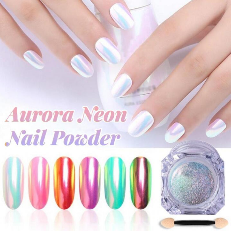 Aurora Mirror Pigment Iridescent Glitter Nail Art Dust