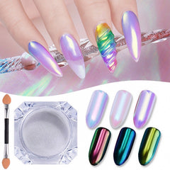 Aurora Mirror Pigment Iridescent Glitter Nail Art Dust