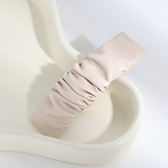 Pleated PU Leather Snap Clip Solid Hair Clip