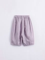 Kids Natural Linen Lantern Cropped Pants